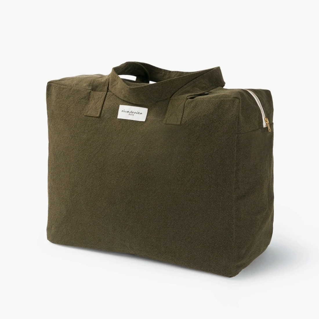 Elzevir Olive Green Recycled Cotton Weekend Bag