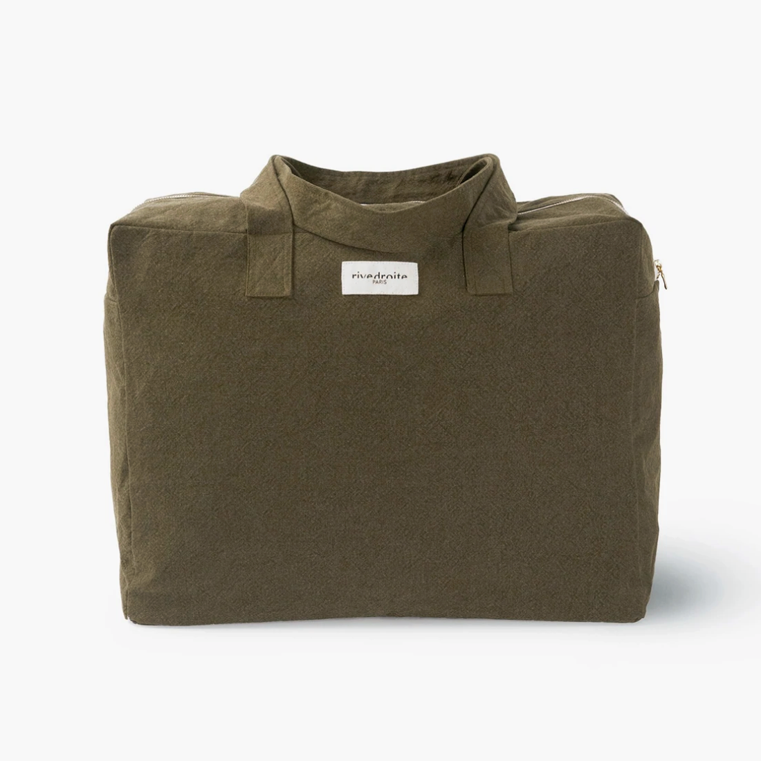 Olive Green Recycled Cotton Weekend Bag - Elzevir