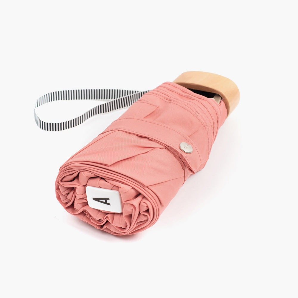 MADELEINE Coral Pink folding compact umbrella