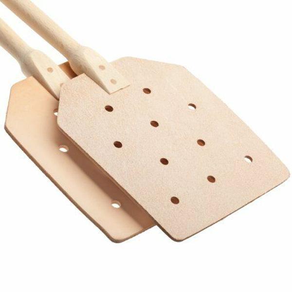 This fly swatter from Redecker has a durable oiled beechwood handle and a high quality flexible leather head, an example of a functional product made beautiful. 