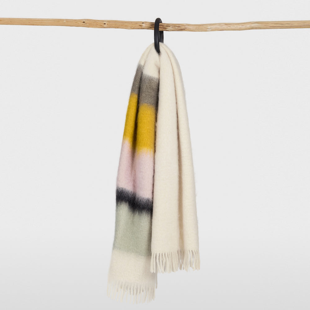 Mantas Ezcaray Serenity No. 5 Striped Mohair and Wool-Blend Throw