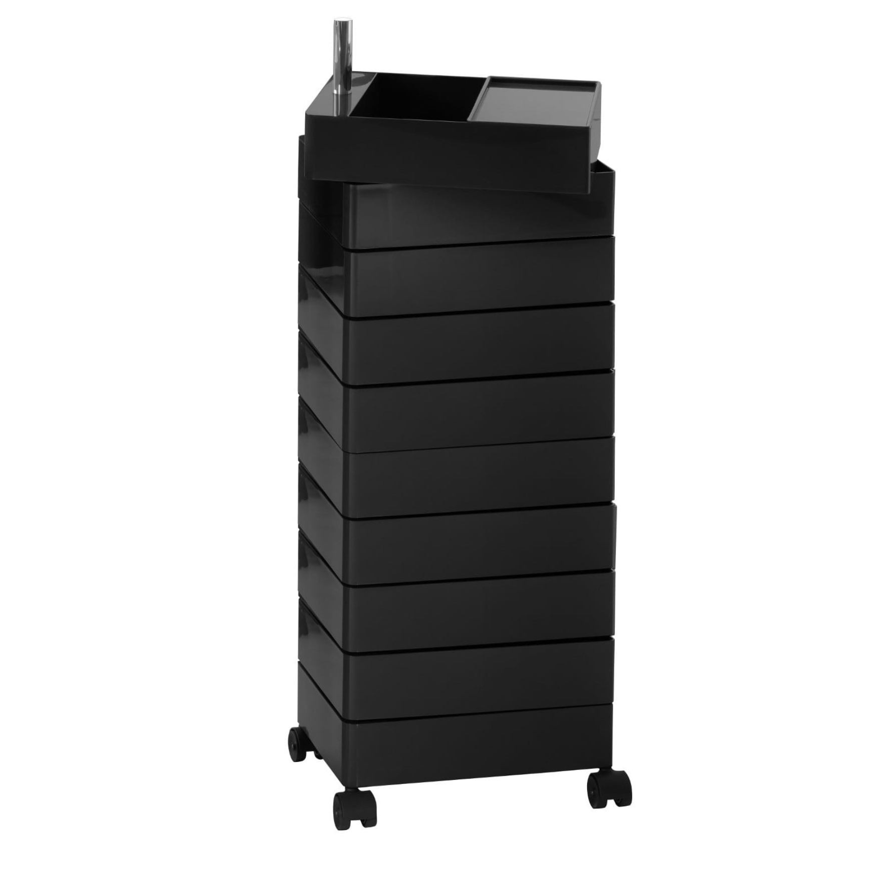 360° Container with 10 drawers in black- BLU KAT
