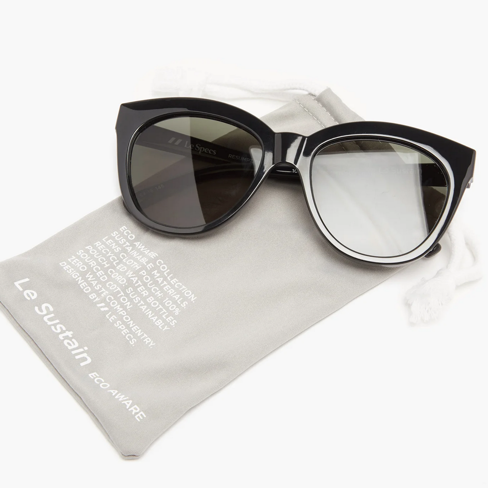 RESUMPTION Cat-Eye Recycled Sunglasses - Black