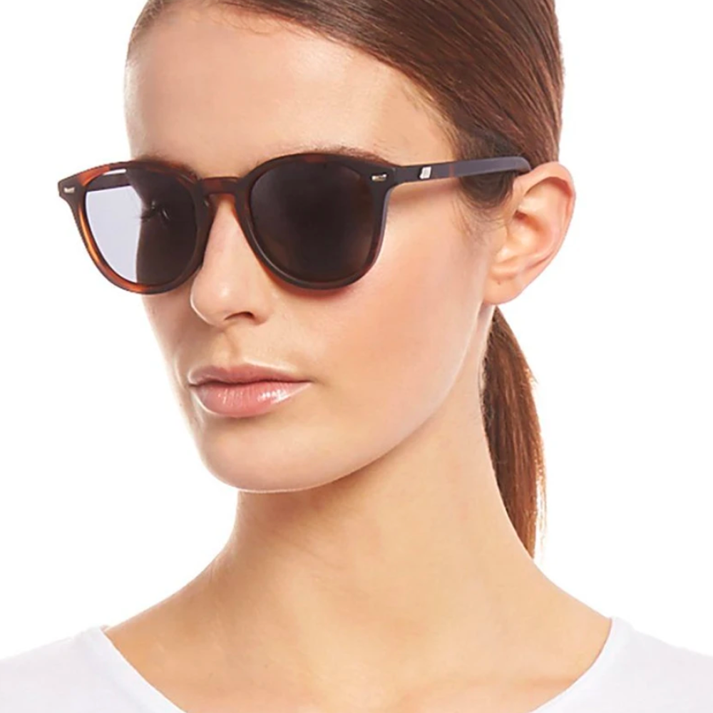 Bandwagon Round Sunglasses - MATTE TORT POLARIzED - BLU KAT