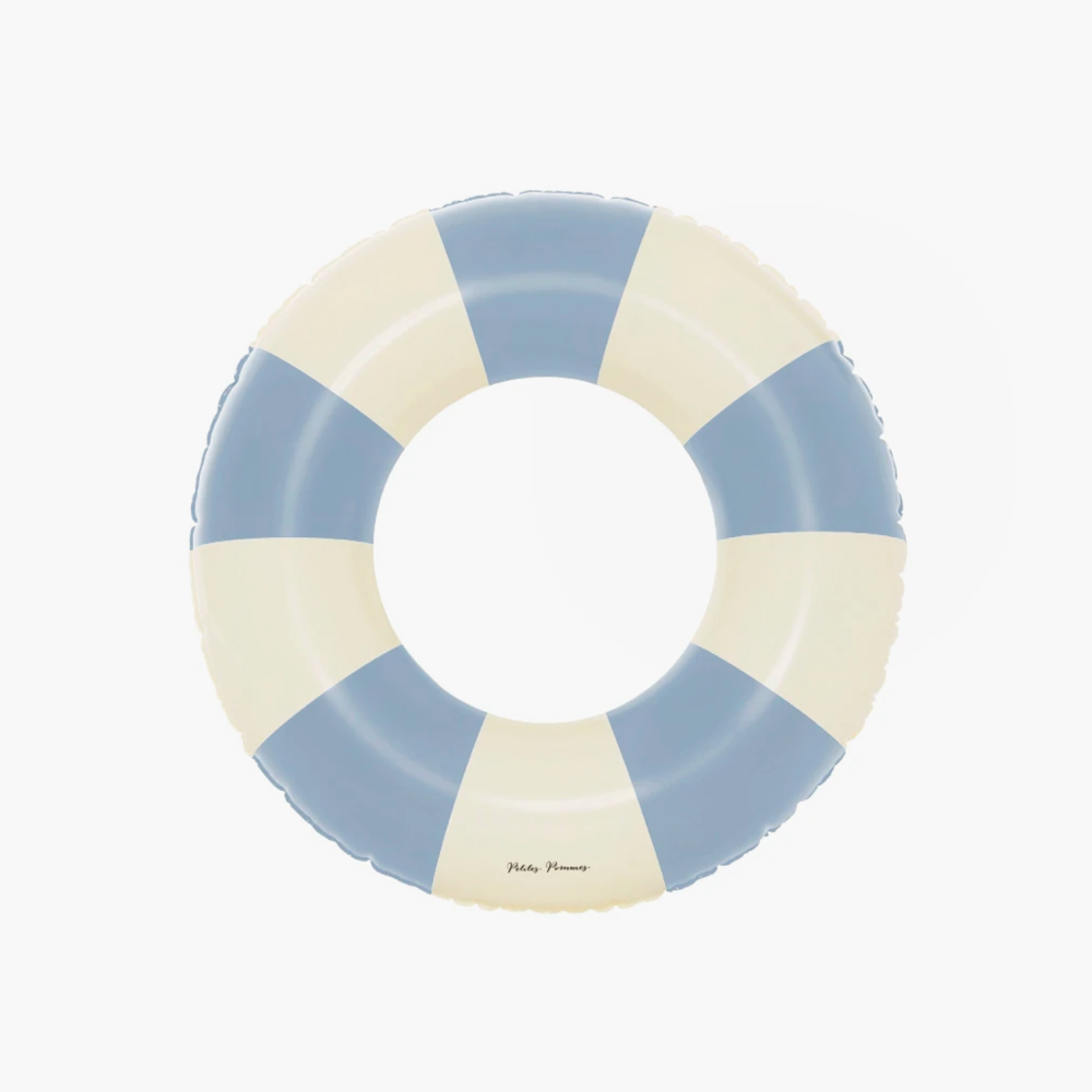 Pool float in white and light blue