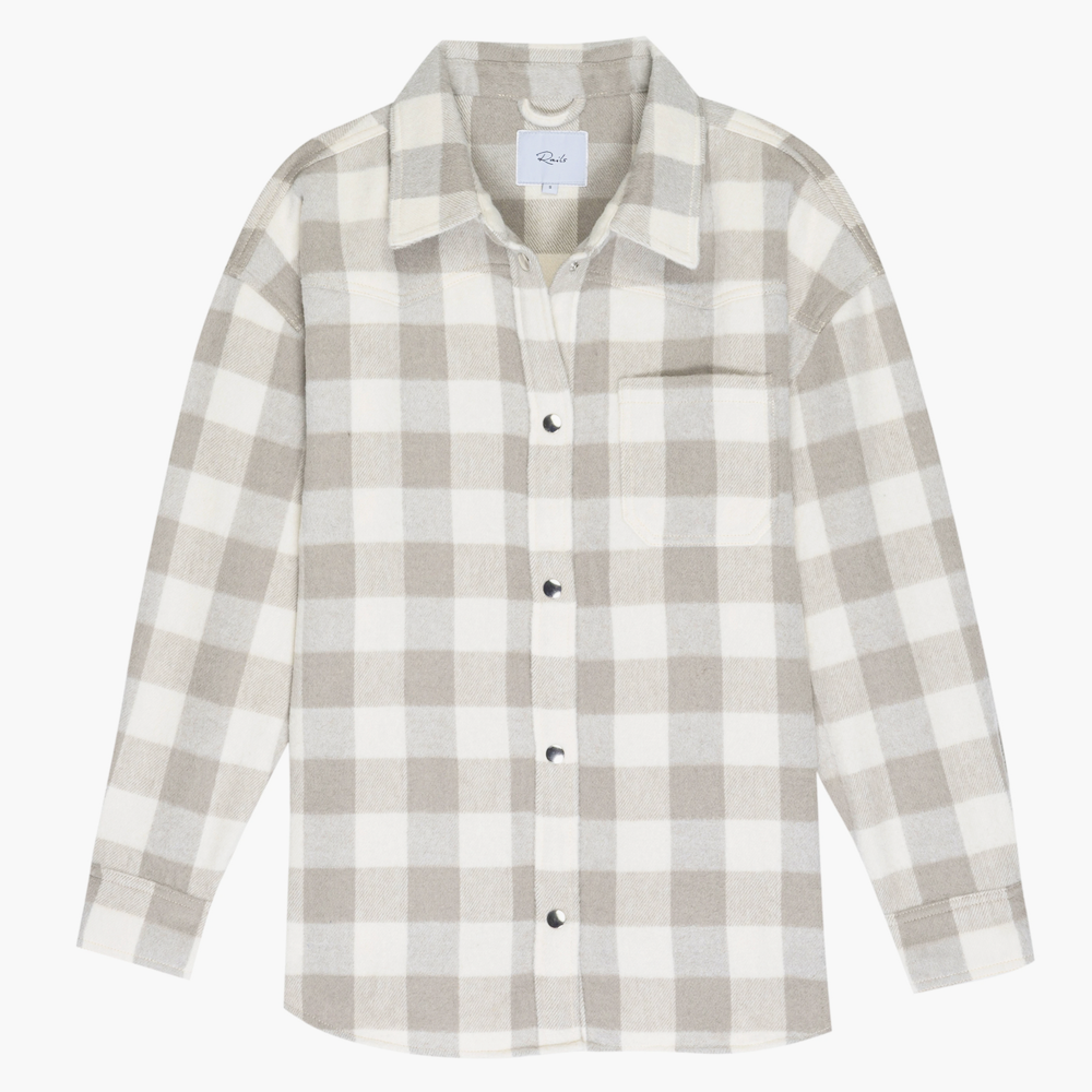 Rails  Flannel Plaid Shirt Jacket - IVORY