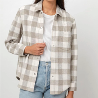 Rails  Flannel Plaid Shirt Jacket - IVORY