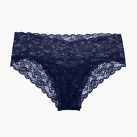 The Never Say Never Hottie Low Rise Boyshort from Cosabella is their best selling boyshort style with a cheeky fit and comfortable wide lace sides. The scalloped edges elegantly frame and flatter your waist and hips, while the Brazilian cut makes this pair undetectable under clothing. 
