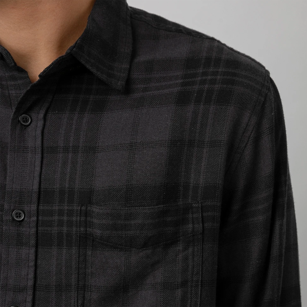 LENNOX Plaid Shirt - CHARCOAL BLACK