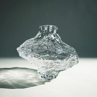 Glass vase inspired by canyons shaped by water flodsHein Studio Large Canyon Clear Glass Vase