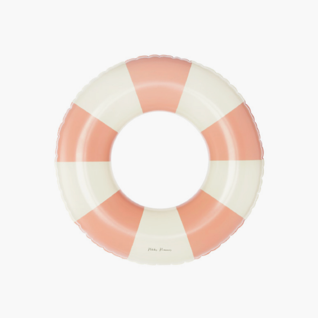 Pool float in white and peach