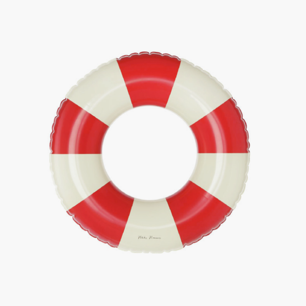 Pool float in white and red
