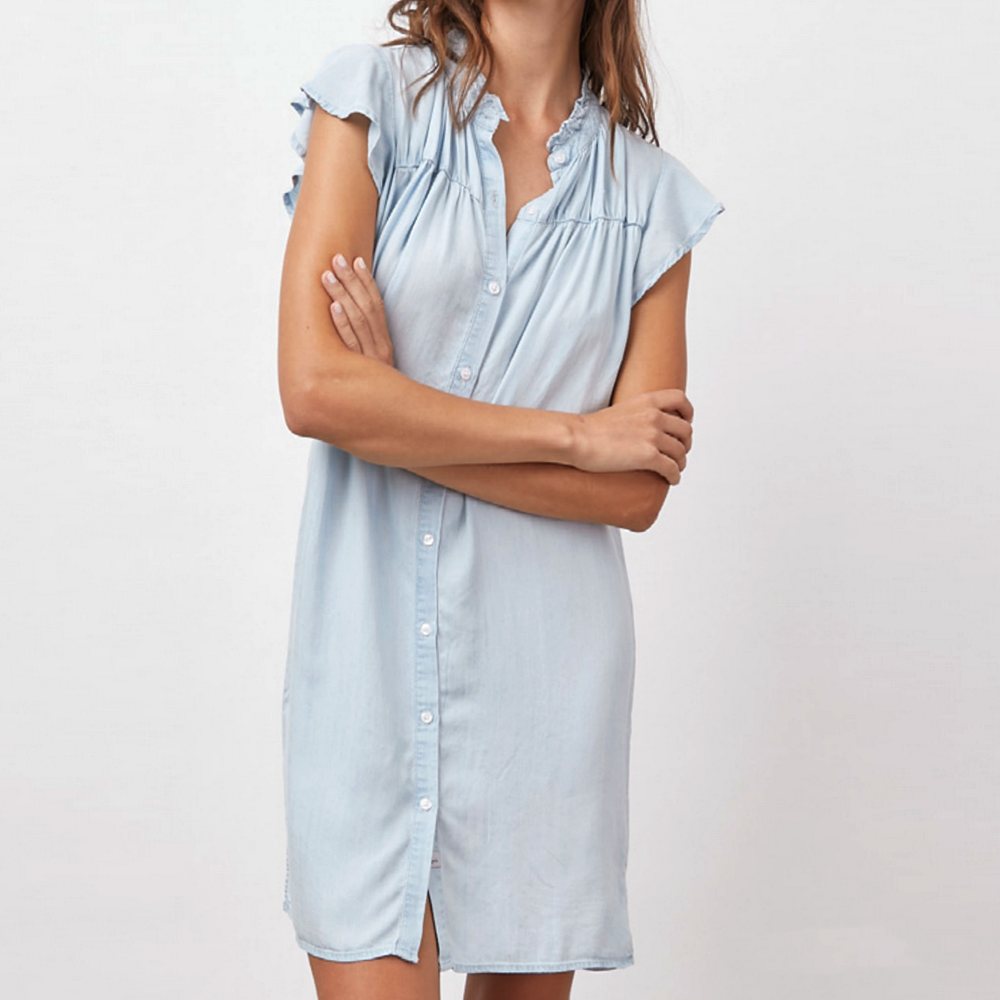 The Kat shirt dress from Rails is a warm weather staple with its lightweight feel, and romantic ruffle details.