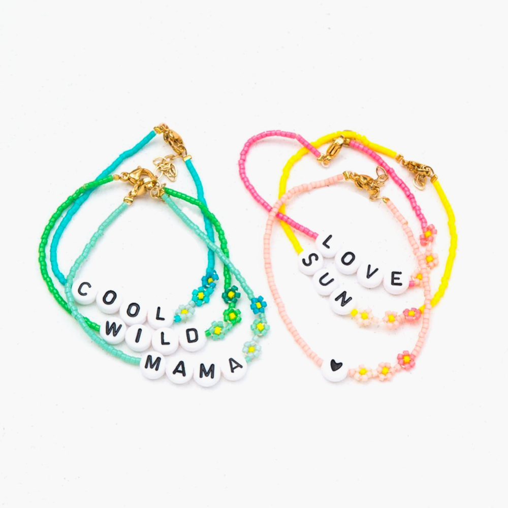 Miyuki Beads Pink 'Love' Bracelet - Womens