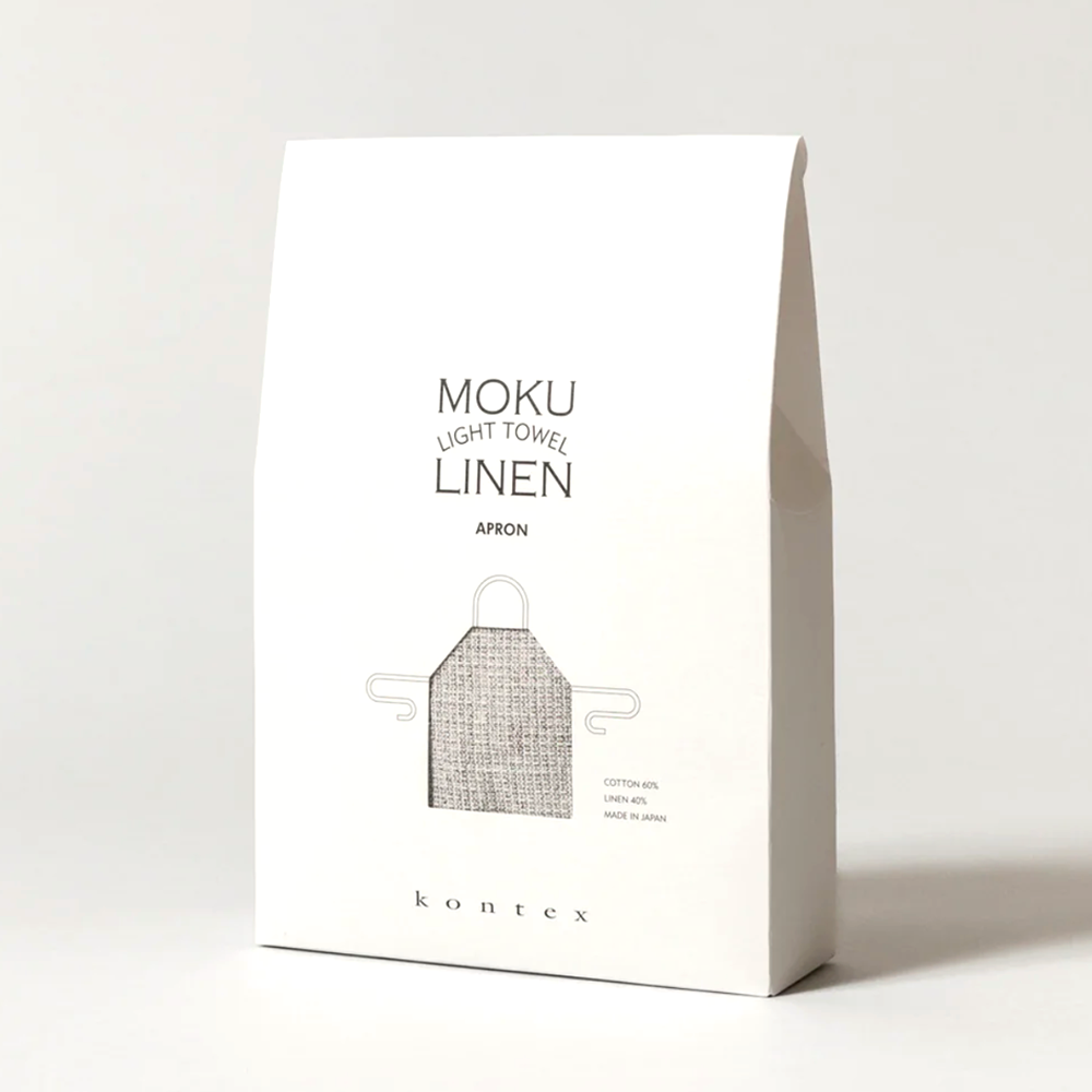 KONTEX Moku Linen Kitchen Apron - Grey