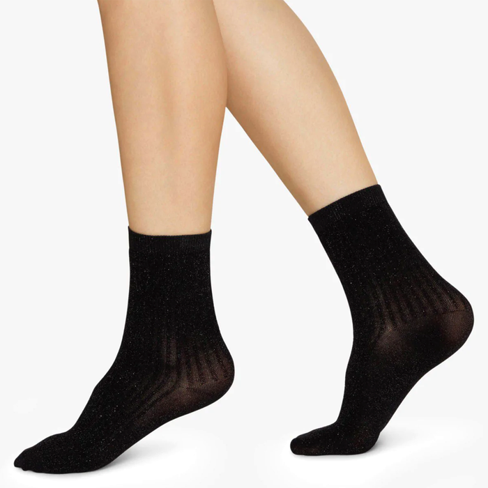 Swedish Stockings Stella Black Shimmery Socks