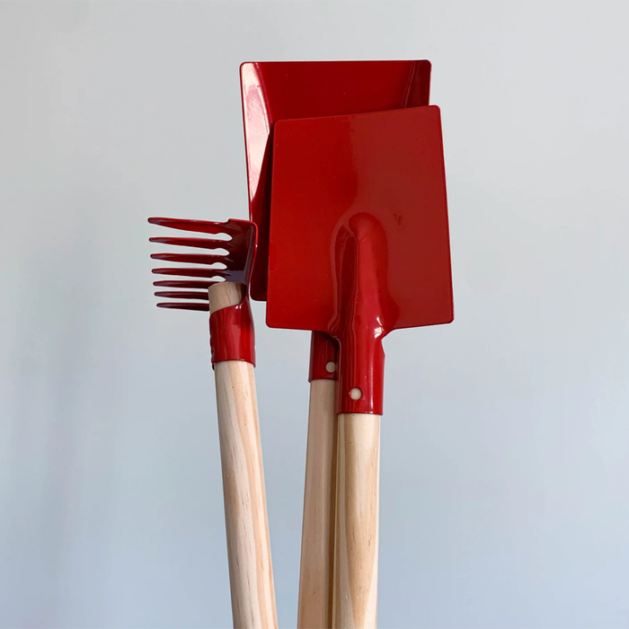 Children's Gardening Tool Set in Red Metal from Redecker