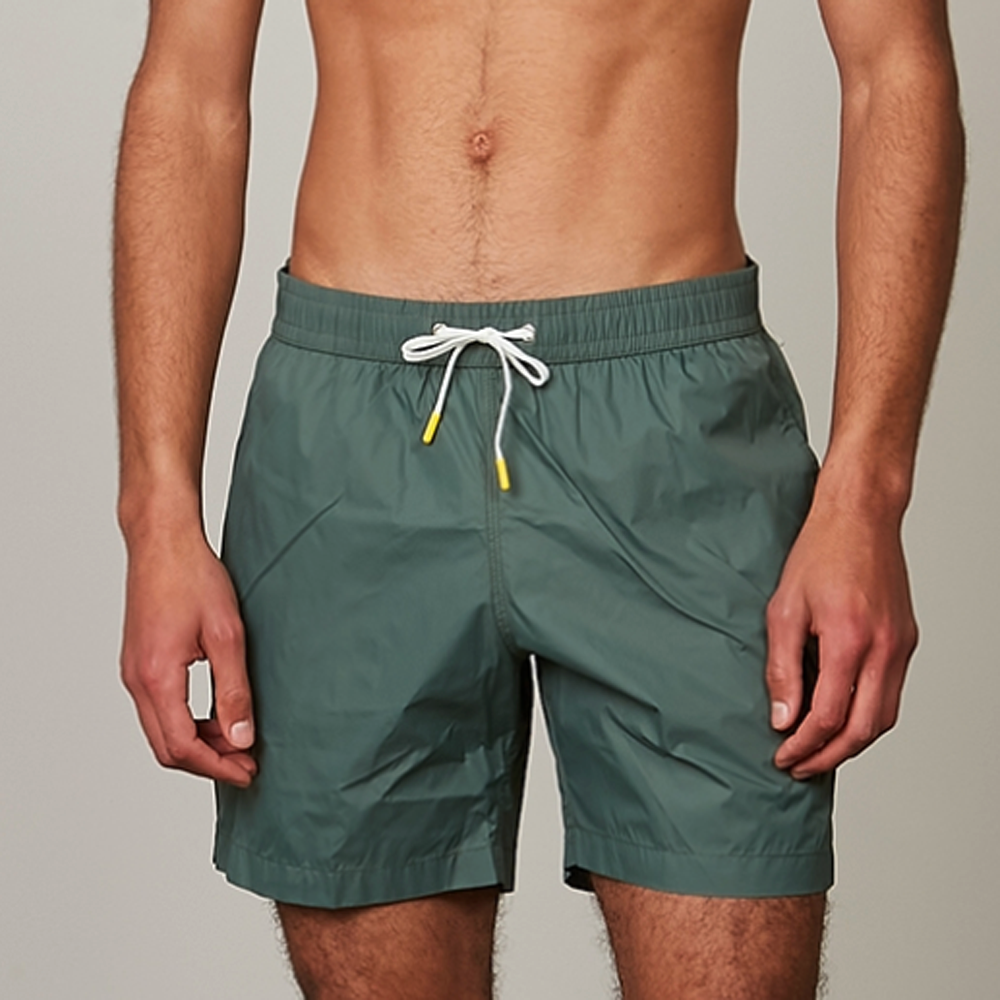 HARTFORD Mid-Length Military Green Lightweight Swim Shorts
