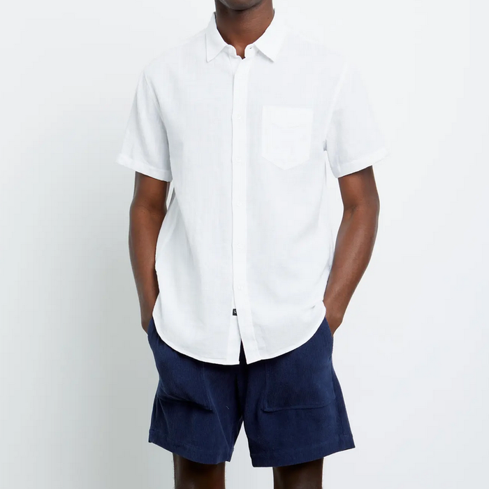 Rails Fairfax White Short Sleeve Cotton Mens Shirt