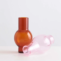 Maison Balzac LOULOU Pink and Amber Glass Vases