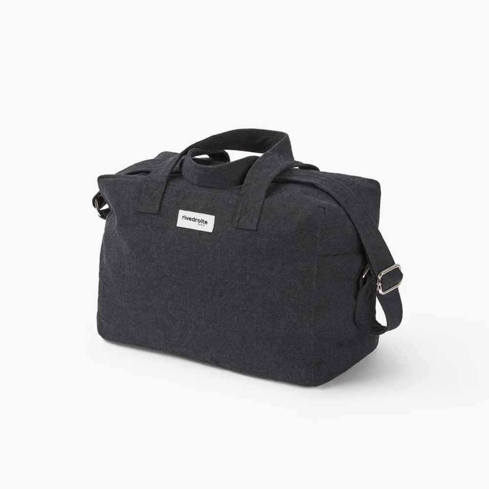 Rive Droite Sauval the City Bag in Black Recycled Cotton Canvas