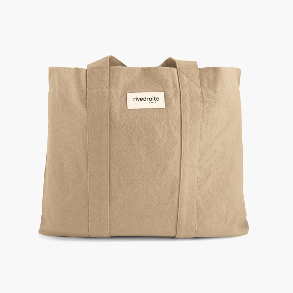 Marcel Sand Beige Recycled Cotton Canvas Tote Bag