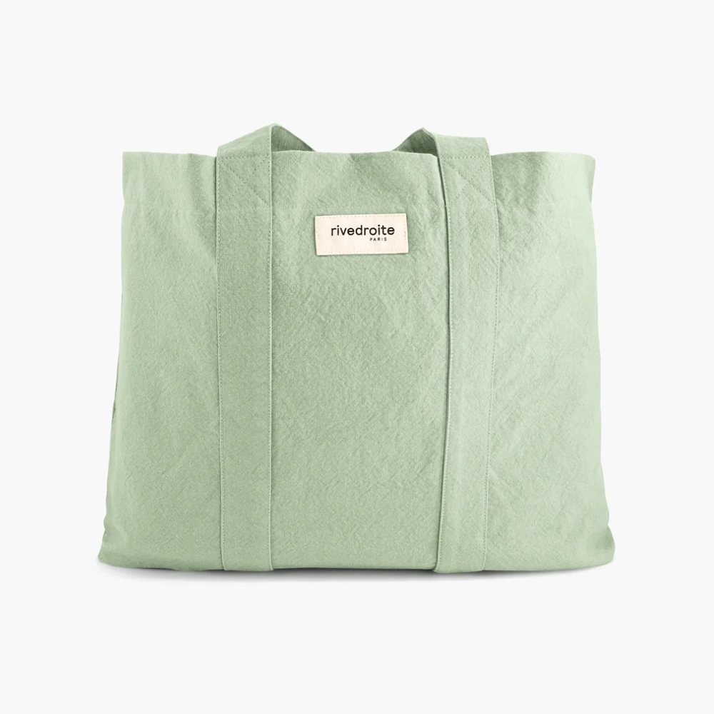 Marcel Mint Green Recycled Cotton Canvas Tote Bag