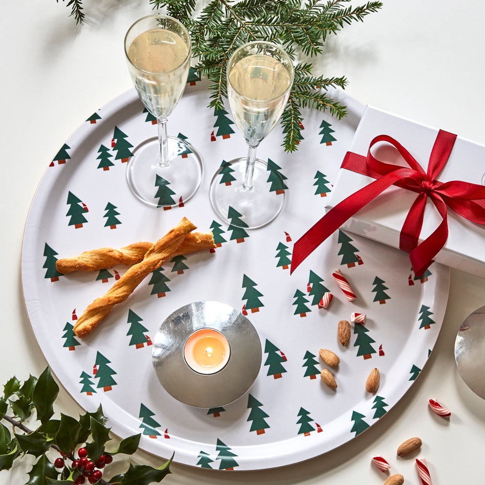 BLU KAT Christmas Forest Round Serving Tray - 38 cm