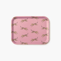 Pink and yellow Leopard Serving Tray from BLU KAT in collaboration with Swedish illustrator Carin Ahlberg Giddings.
