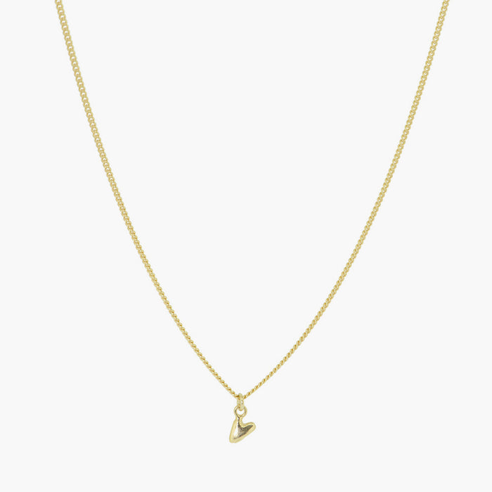YOU Heart Charm Necklace in 14K gold plated 925 sterling silver from BY1OAK