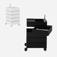 360° Container with 5 drawers in black and white- BLU KAT