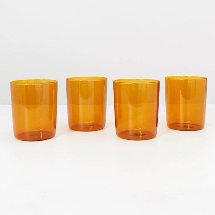 Maison Balzac Set of Four Large Drinking Glasses - AMBER
