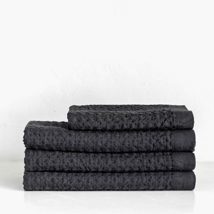 KONTEX Lattice Linen Waffle Bath Towel XL - Charcoal