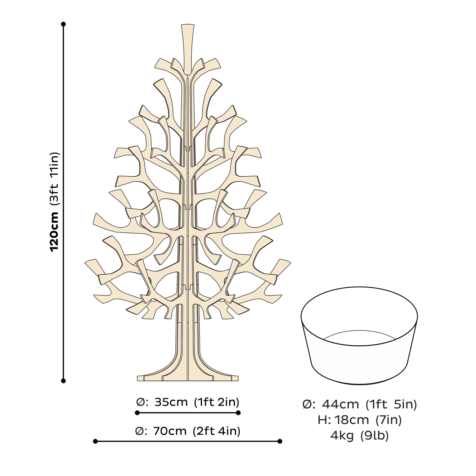 SPRUCE CHRISTMAS TREE - 120cm - two colors