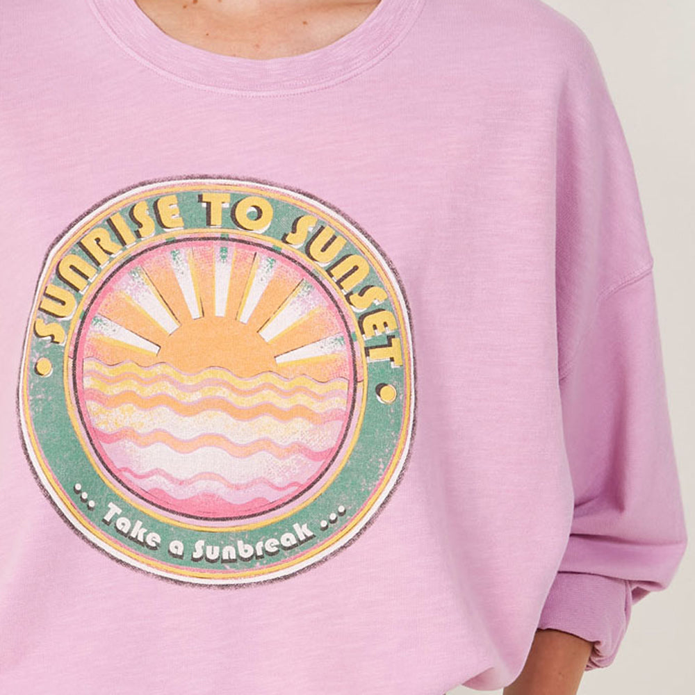 HARTFORD Tanika Pink Sunrise Print Sweatshirt